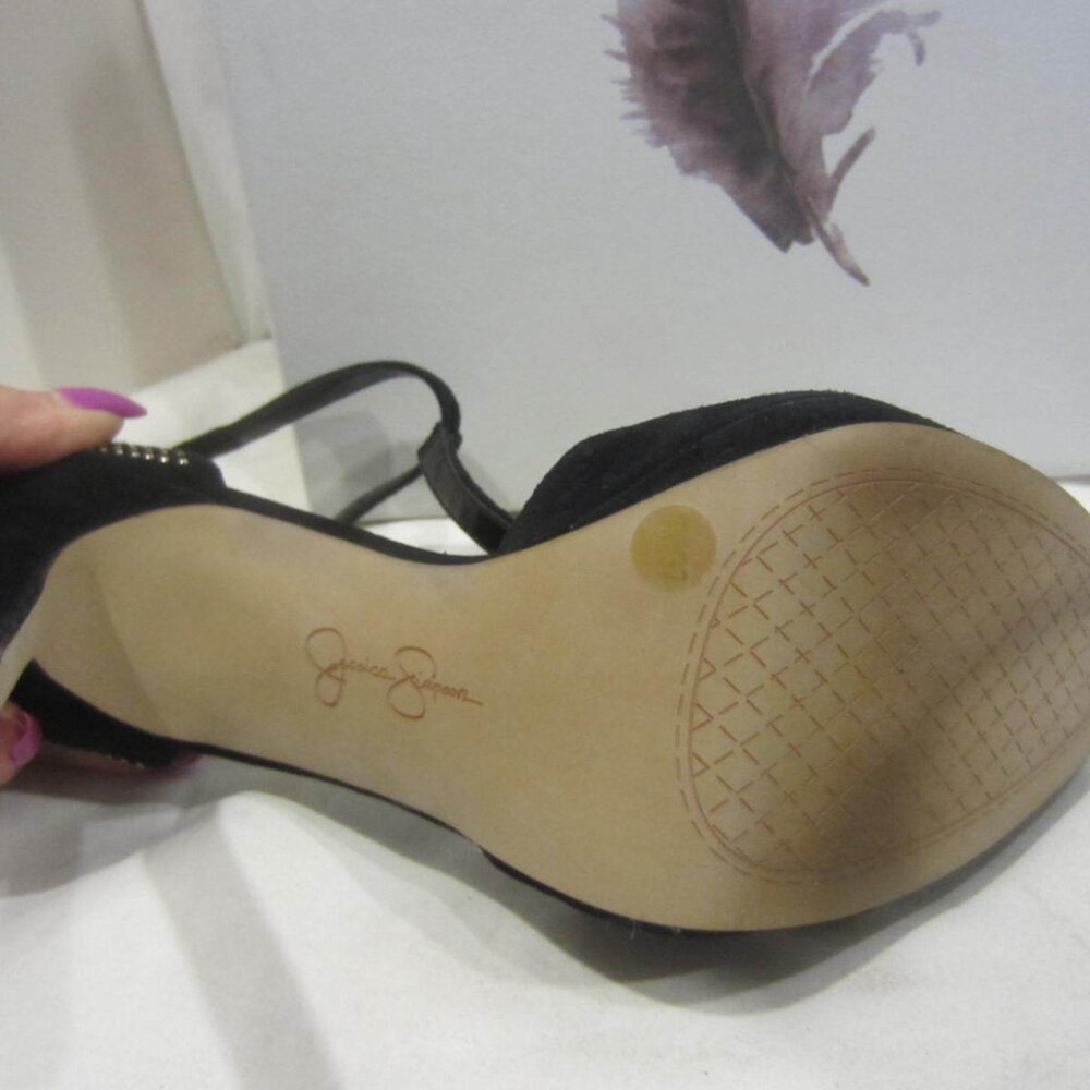 Jessica Simpson Black Heels with Gold Accents - Picture 7 of 9